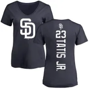 Fernando Tatis Jr. Women's San Diego Padres Backer Slim Fit T-Shirt - Navy