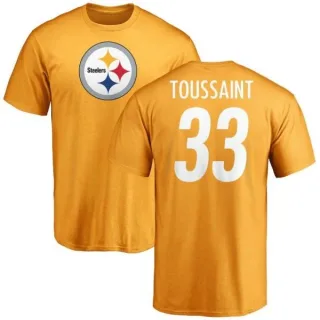 Fitzgerald Toussaint Pittsburgh Steelers Name & Number Logo T-Shirt - Gold