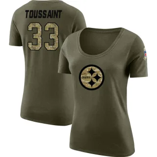 Fitzgerald Toussaint Women's Pittsburgh Steelers Salute to Service Olive Legend Scoop Neck T-Shirt