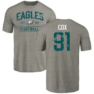 Fletcher Cox Philadelphia Eagles Gray Distressed Name & Number Tri-Blend T-Shirt