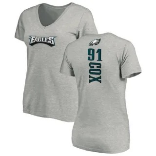 Fletcher Cox Women's Philadelphia Eagles Backer V-Neck T-Shirt - Ash