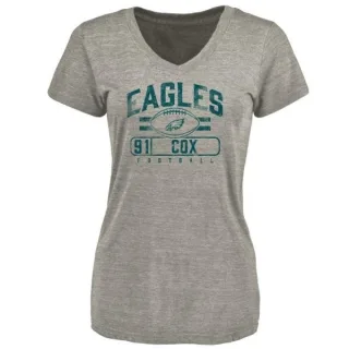 Fletcher Cox Women's Philadelphia Eagles Flanker Tri-Blend T-Shirt - Heathered Gray