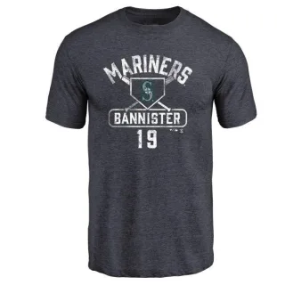 Floyd Bannister Seattle Mariners Base Runner Tri-Blend T-Shirt - Navy