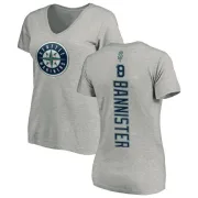 Floyd Bannister Women's Seattle Mariners Backer Slim Fit T-Shirt - Ash