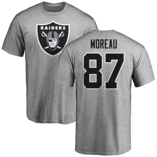 Foster Moreau Oakland Raiders Name & Number Logo T-Shirt - Ash