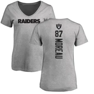 Foster Moreau Women's Oakland Raiders Backer V-Neck T-Shirt - Ash