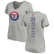 Frank Howard Women's Texas Rangers Backer Slim Fit T-Shirt - Ash