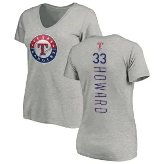 Frank Howard Women's Texas Rangers Backer Slim Fit T-Shirt - Ash