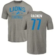 Frank Ragnow Detroit Lions Gray Distressed Name & Number Tri-Blend T-Shirt