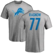 Frank Ragnow Detroit Lions Name & Number Logo T-Shirt - Ash