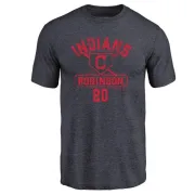 Frank Robinson Cleveland Indians Base Runner Tri-Blend T-Shirt - Navy