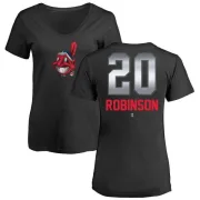 Frank Robinson Women's Cleveland Indians Midnight Mascot V-Neck T-Shirt - Black