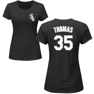 Frank Thomas Women's Chicago White Sox Name & Number T-Shirt - Black