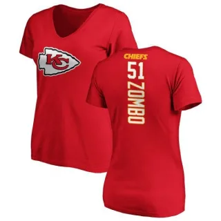 Frank Zombo Women's Kansas City Chiefs Backer Slim Fit T-Shirt - Red