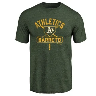 Franklin Barreto Oakland Athletics Base Runner Tri-Blend T-Shirt - Green