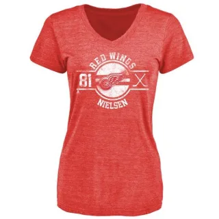 Frans Nielsen Women's Detroit Red Wings Insignia Tri-Blend T-Shirt - Red