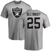 Fred Biletnikoff Oakland Raiders Name & Number Logo T-Shirt - Ash