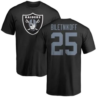 Fred Biletnikoff Oakland Raiders Name & Number Logo T-Shirt - Black