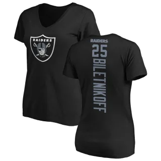 Fred Biletnikoff Women's Oakland Raiders Backer Slim Fit T-Shirt - Black