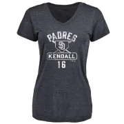 Fred Kendall Women's San Diego Padres Base Runner Tri-Blend T-Shirt - Navy