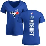 Fred Mcgriff Women's Toronto Blue Jays Backer Slim Fit T-Shirt - Royal