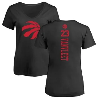 Fred VanVleet Women's Toronto Raptors Black One Color Backer Slim-Fit V-Neck T-Shirt