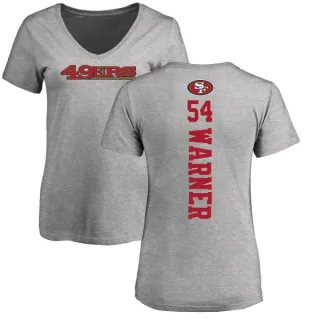 Fred Warner Women's San Francisco 49ers Backer V-Neck T-Shirt - Ash