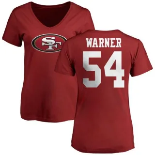 Fred Warner Women's San Francisco 49ers Name & Number Logo Slim Fit T-Shirt - Red