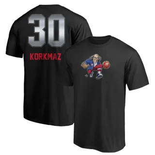 Furkan Korkmaz Philadelphia 76ers Black Midnight Mascot T-Shirt