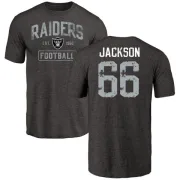 Gabe Jackson Oakland Raiders Black Distressed Name & Number Tri-Blend T-Shirt