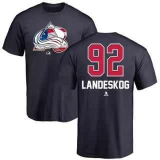 Gabriel Landeskog Colorado Avalanche Name and Number Banner Wave T-Shirt - Navy