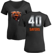 Gale Sayers Women's Chicago Bears Midnight Mascot T-Shirt - Black