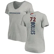 Garett Bolles Women's Denver Broncos Backer V-Neck T-Shirt - Ash