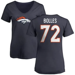 Garett Bolles Women's Denver Broncos Name & Number Logo Slim Fit T-Shirt - Navy