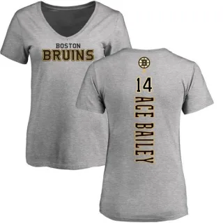 Garnet Ace Bailey Women's Boston Bruins Backer T-Shirt - Ash