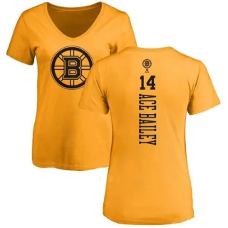 Garnet Ace Bailey Women's Boston Bruins One Color Backer T-Shirt - Gold