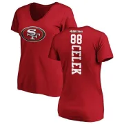 Garrett Celek Women's San Francisco 49ers Backer Slim Fit T-Shirt - Red