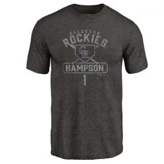 Garrett Hampson Colorado Rockies Base Runner Tri-Blend T-Shirt - Black