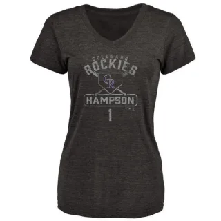 Garrett Hampson Women's Colorado Rockies Base Runner Tri-Blend T-Shirt - Black