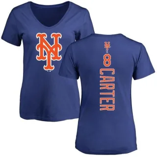 Gary Carter Women's New York Mets Backer Slim Fit T-Shirt - Royal