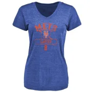 Gary Carter Women's New York Mets Base Runner Tri-Blend T-Shirt - Royal