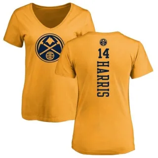 Gary Harris Women's Denver Nuggets Gold One Color Backer Slim-Fit V-Neck T-Shirt