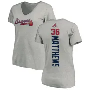 Gary Matthews Women's Atlanta Braves Backer Slim Fit T-Shirt - Ash