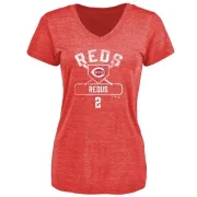 Gary Redus Women's Cincinnati Reds Base Runner Tri-Blend T-Shirt - Red