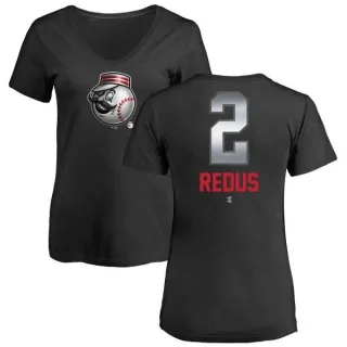 Gary Redus Women's Cincinnati Reds Midnight Mascot V-Neck T-Shirt - Black