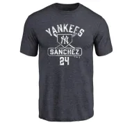 Gary Sanchez New York Yankees Base Runner Tri-Blend T-Shirt - Navy