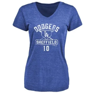 Gary Sheffield Women's Los Angeles Dodgers Base Runner Tri-Blend T-Shirt - Royal