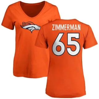 Gary Zimmerman Women's Denver Broncos Name & Number Logo Slim Fit T-Shirt - Orange