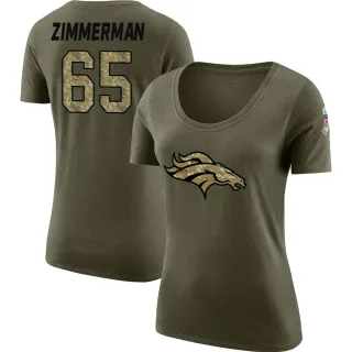 Gary Zimmerman Women's Denver Broncos Salute to Service Olive Legend Scoop Neck T-Shirt