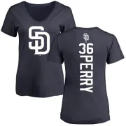 Gaylord Perry Women's San Diego Padres Backer Slim Fit T-Shirt - Navy